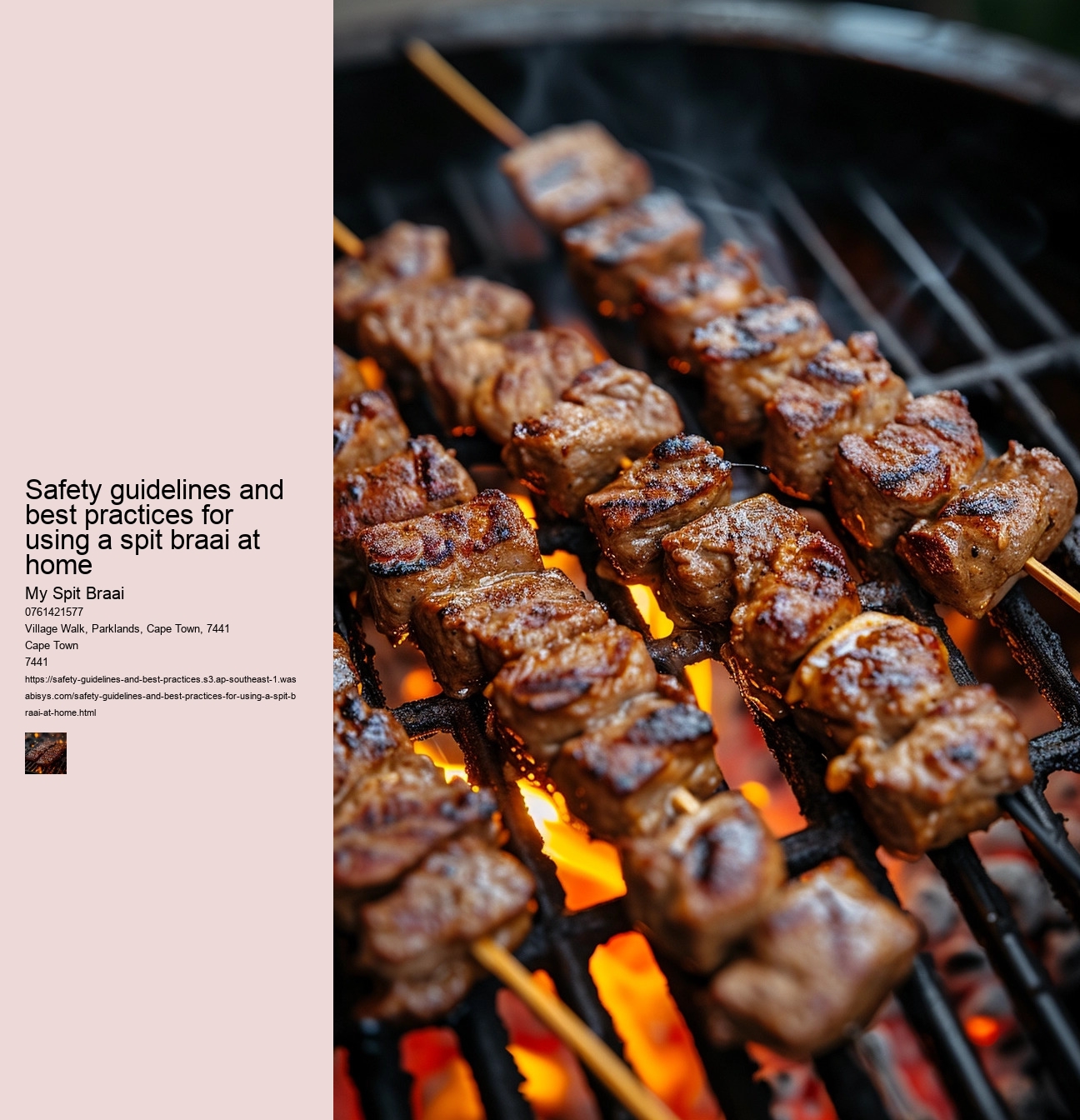 Safety guidelines and best practices for using a spit braai at home