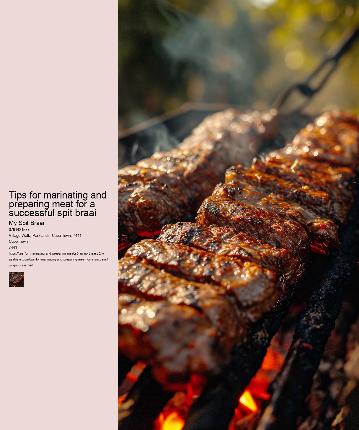 Tips for marinating and preparing meat for a successful spit braai